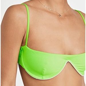 NWOT Frankies Bikinis Neon Green Tolly Underwire Bikini Top